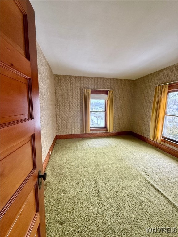 spare room with a healthy amount of sunlight and carpet flooring