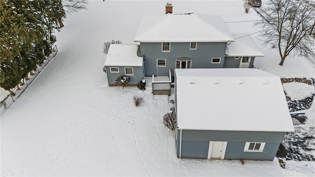 view of snowy aerial view