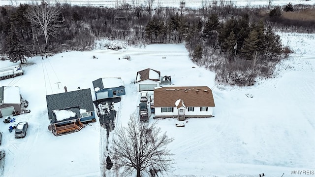 view of snowy aerial view