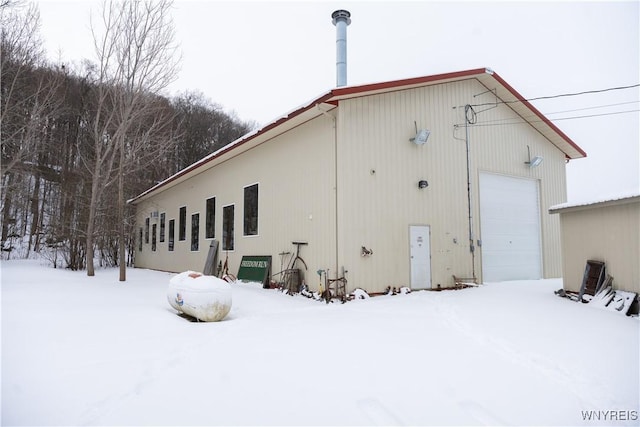 view of snow covered exterior