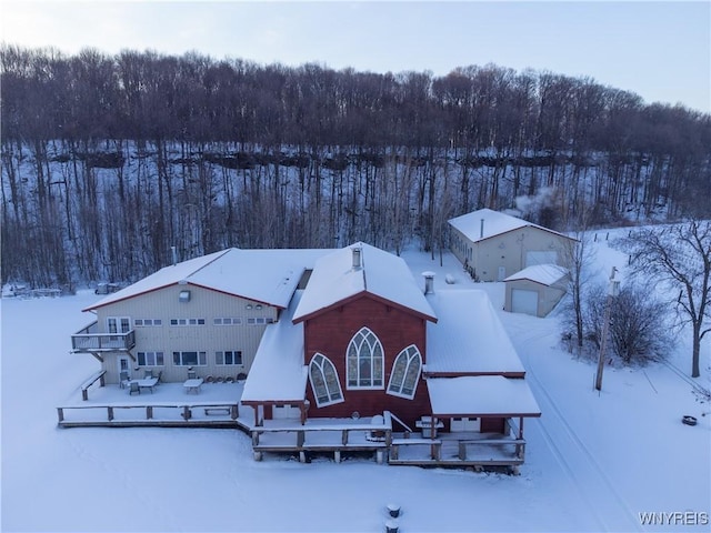 view of snowy aerial view