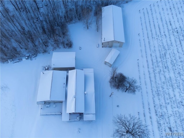 view of snowy aerial view