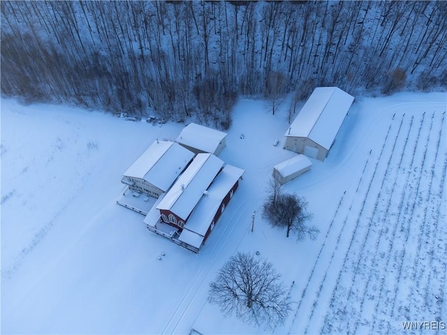 view of snowy aerial view