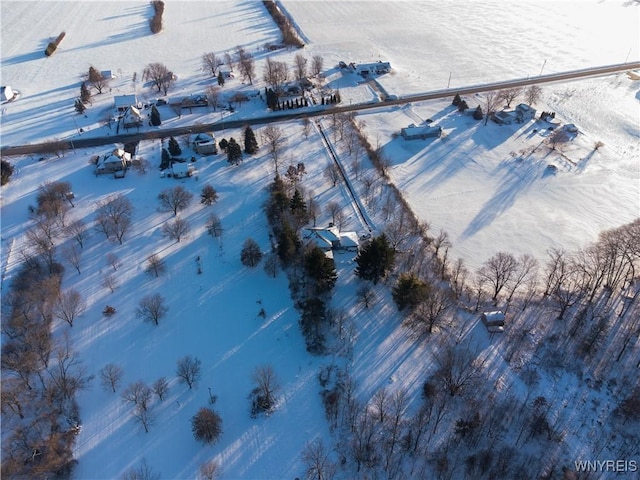 view of snowy aerial view