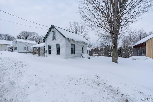 view of snowy exterior