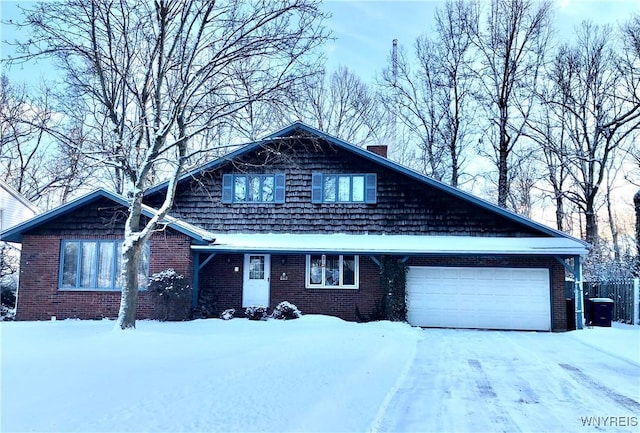 view of front of home with a garage