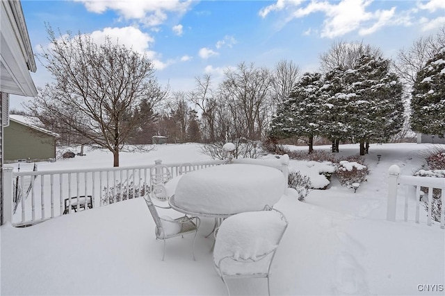 view of snowy yard