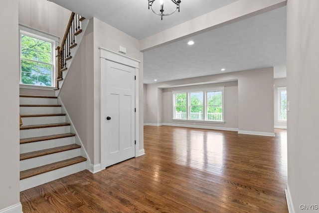 interior space with hardwood / wood-style flooring