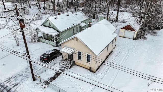 view of snowy aerial view