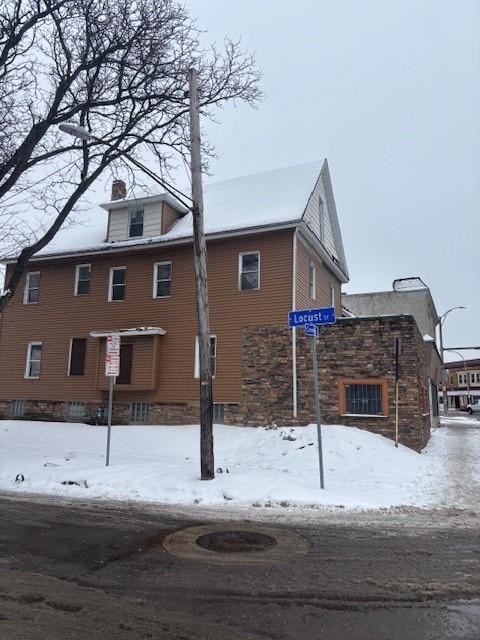 view of snowy exterior