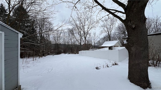 view of snowy yard