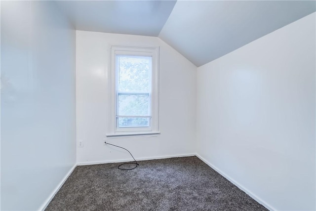 additional living space with carpet floors and vaulted ceiling