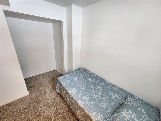 bedroom featuring carpet