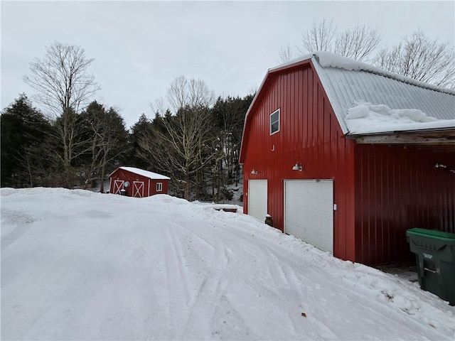 view of snow covered structure