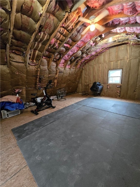 view of unfinished attic