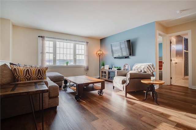 living room featuring hardwood / wood-style floors