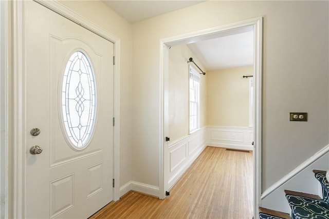 entryway featuring light hardwood / wood-style flooring