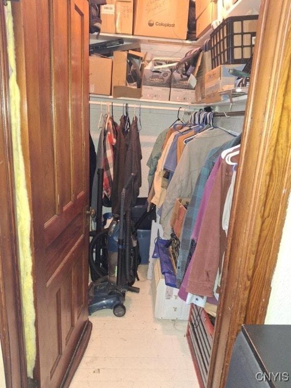 walk in closet featuring light hardwood / wood-style floors