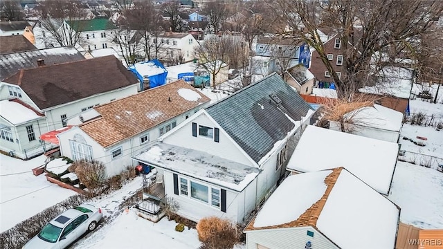 view of snowy aerial view