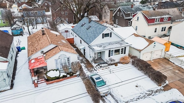 view of snowy aerial view