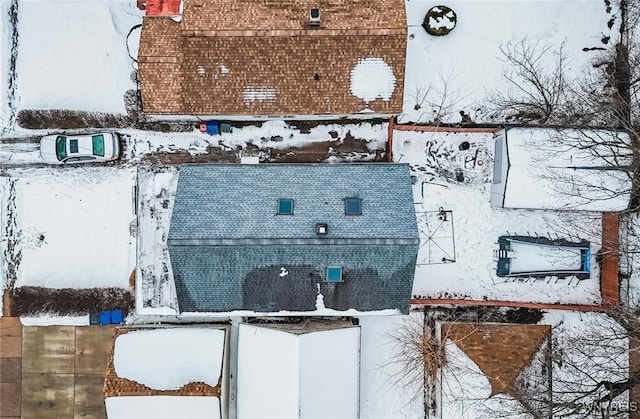 view of snowy aerial view