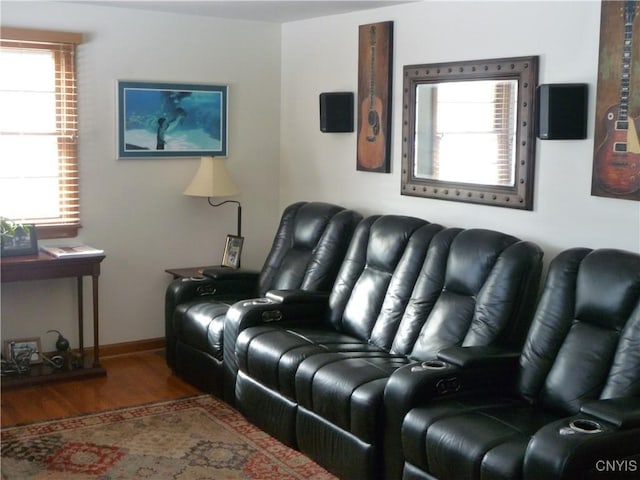 living room with wood-type flooring