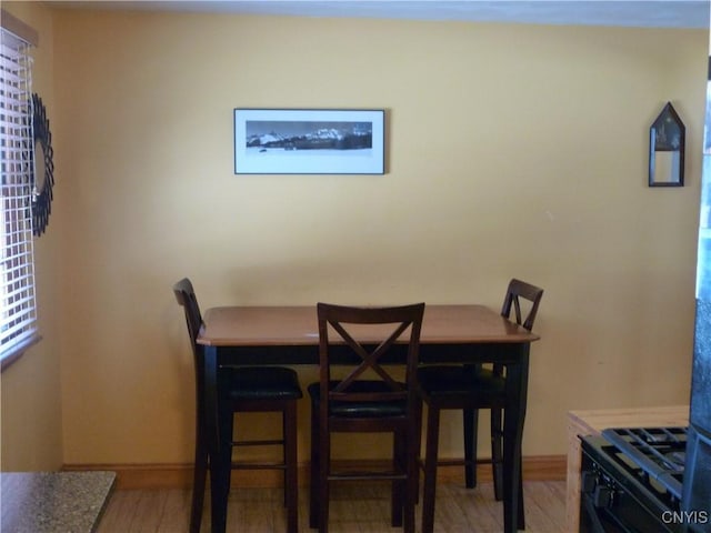 dining space featuring hardwood / wood-style floors