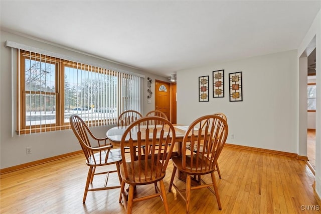 dining room featuring light hardwood / wood-style flooring