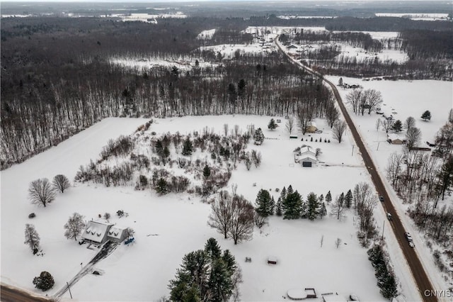 view of snowy aerial view