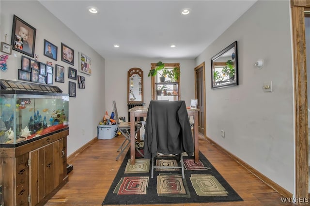 interior space with light hardwood / wood-style flooring