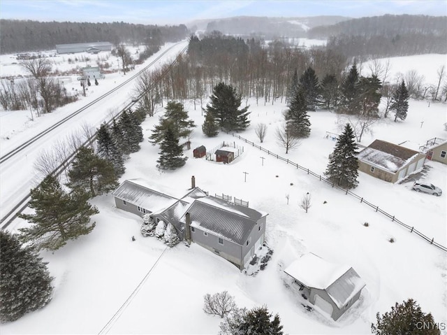 view of snowy aerial view