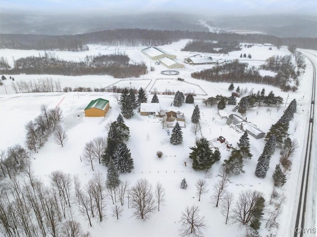 view of snowy aerial view