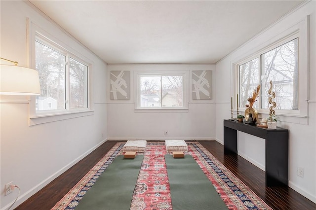 interior space featuring dark hardwood / wood-style floors