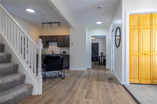 interior space featuring light wood-type flooring