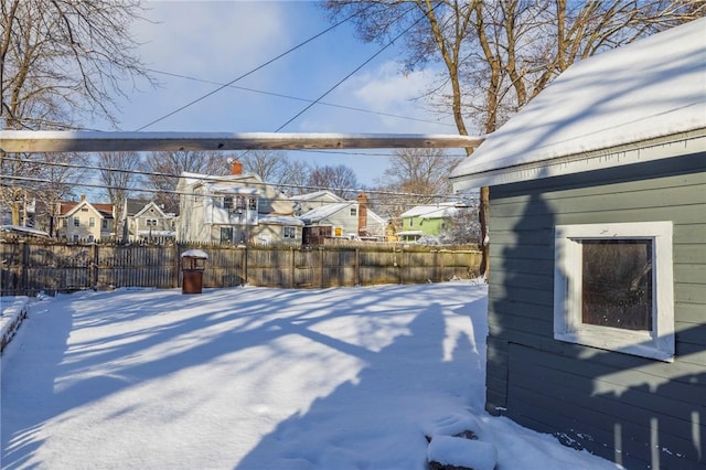 view of snowy yard