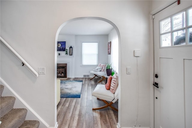 entryway with a healthy amount of sunlight and light wood-type flooring