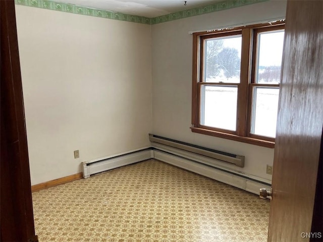 empty room with baseboard heating