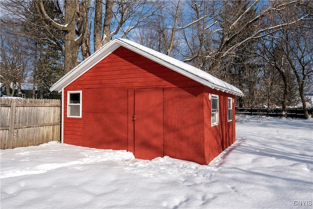 view of snow covered structure