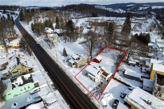 view of snowy aerial view