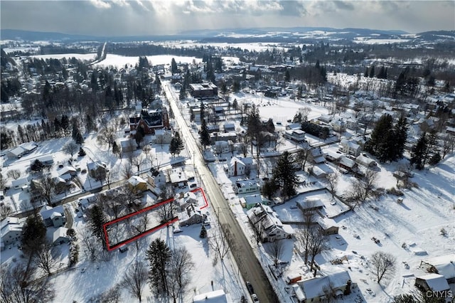 view of snowy aerial view