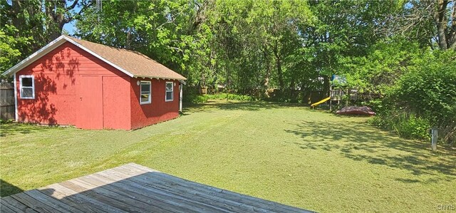 314 Stafford Ave, Marshall, NY 13480 - view of yard with a deck