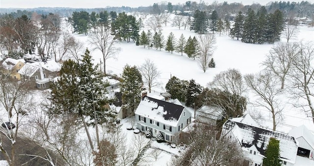 view of snowy aerial view