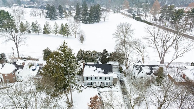 view of snowy aerial view