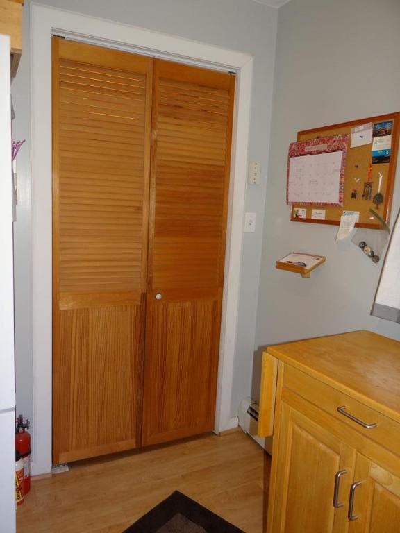 interior space with light hardwood / wood-style flooring