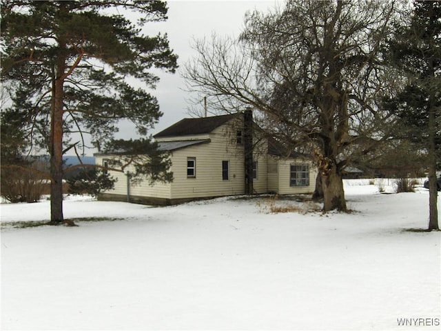 view of snowy exterior