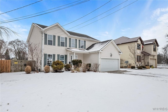 view of front property featuring a garage