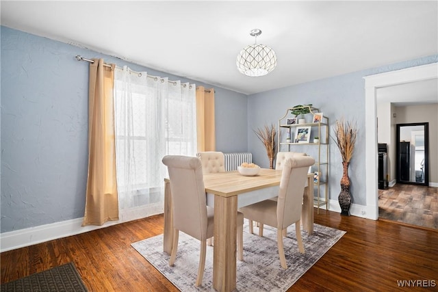 dining room featuring dark wood-type flooring