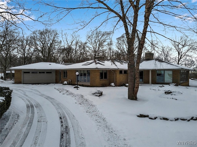 view of single story home