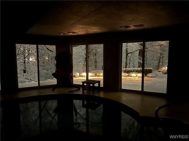 sunroom with plenty of natural light