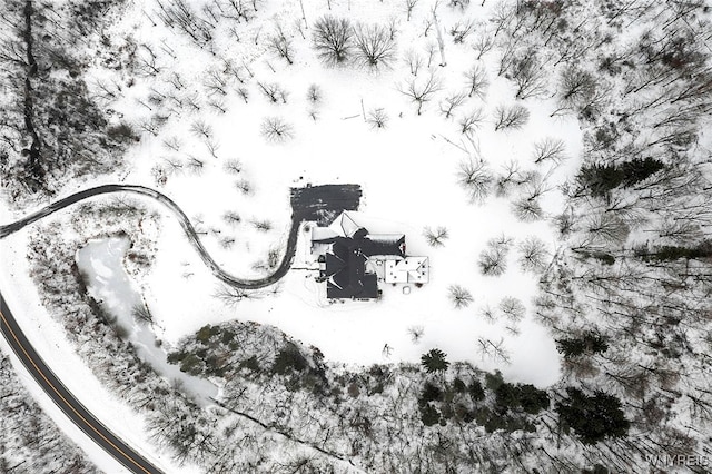 view of snowy aerial view